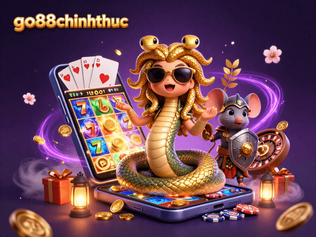 Join the fun with the go88chinhthuc slot game featuring Medusa and lively casino elements.