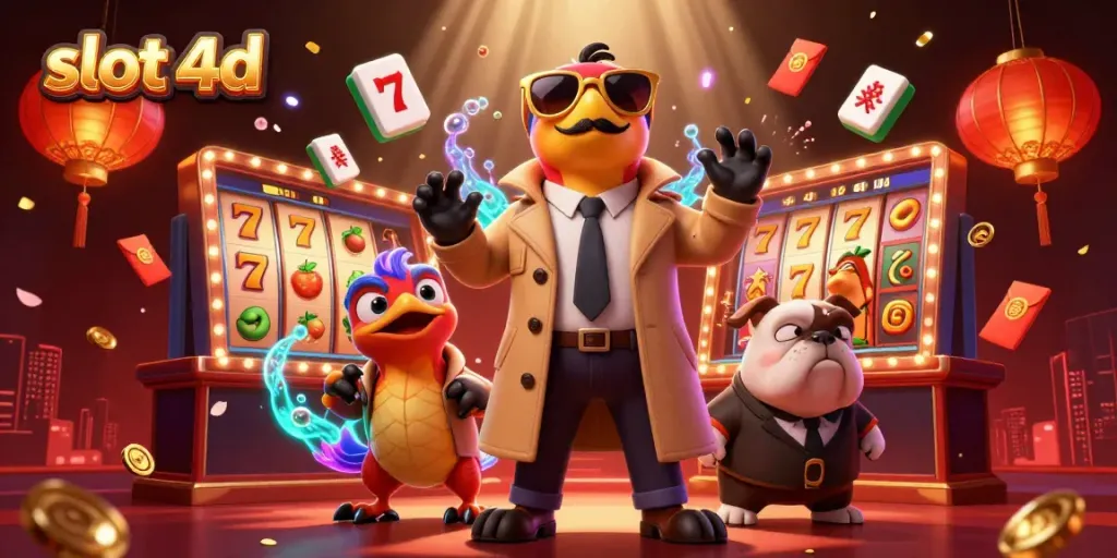 Raptors dressed in a trench coat attempting to sneak into a VIP lounge, highlighting slot 4d themes.