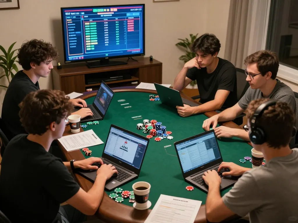 Engaging online poker gameplay at https://go8.onl/ with colorful chips and players in action.