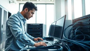 Find reliable msp companies near me helping to streamline IT operations in a modern office.