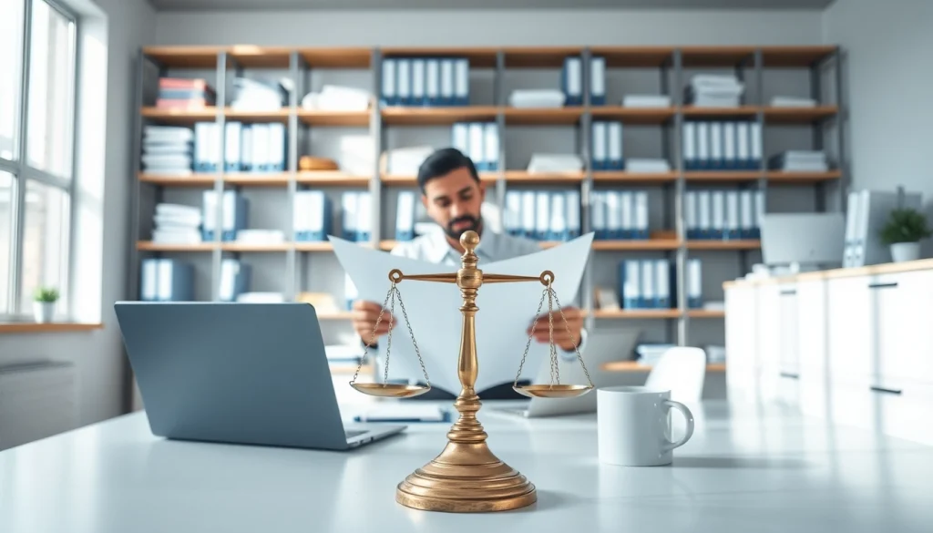 Streamlined contract management process illustrated by a focused professional in an organized office environment.