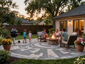 Brick pavers near me create inviting outdoor spaces for family gatherings.
