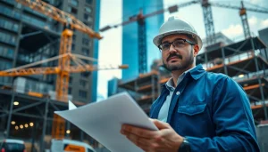 Manhattan Commercial General Contractor directing a construction project in an urban setting.