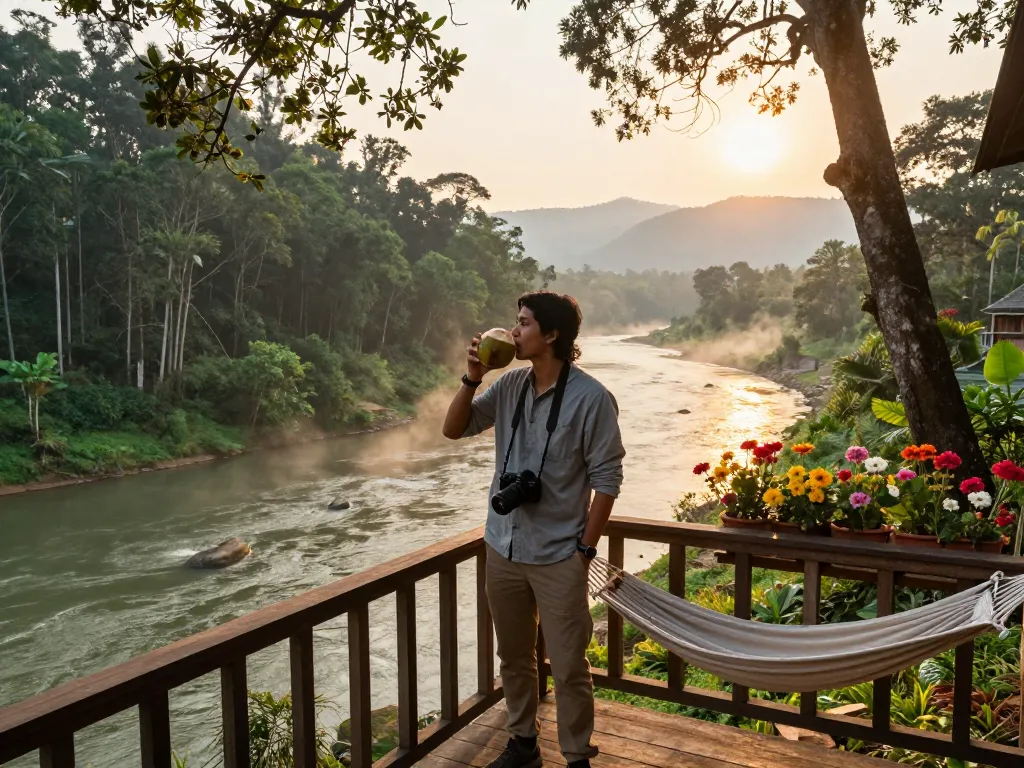 Dandeli resorts offering serene views of lush forests and the Kali River.