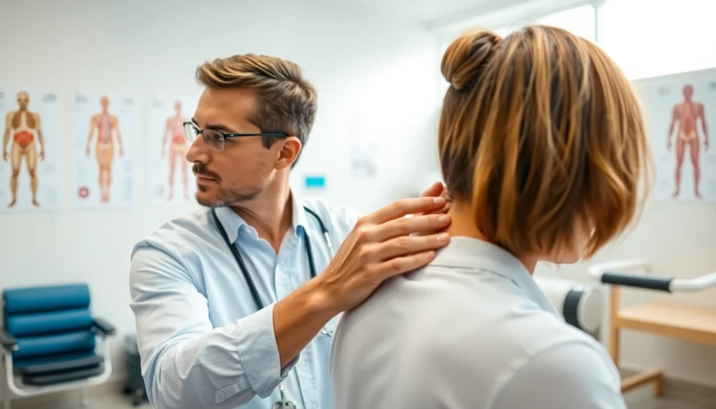 Therapist demonstrating effective back pain solutions in a professional clinic setting.