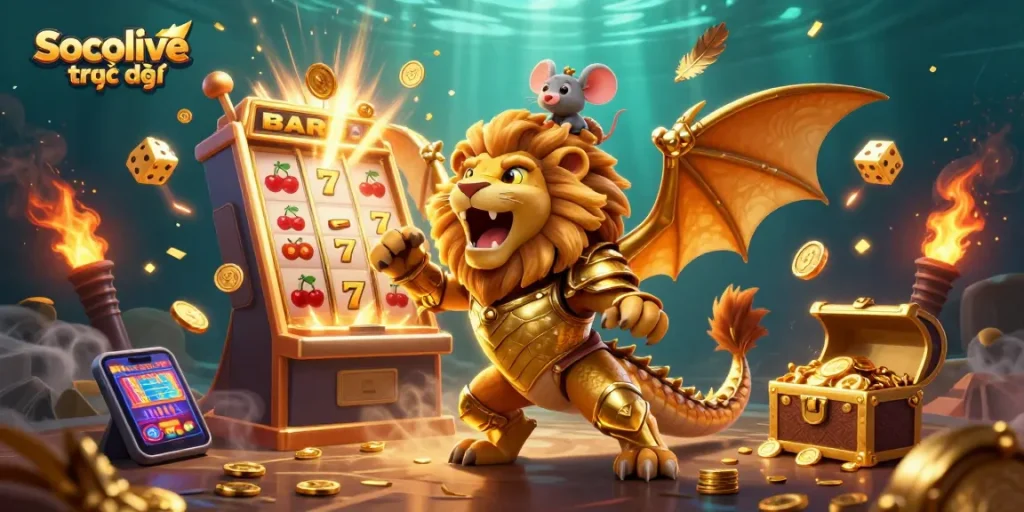 Experience Socolive trực tiếp with a vibrant casino atmosphere showcasing dynamic gameplay elements.