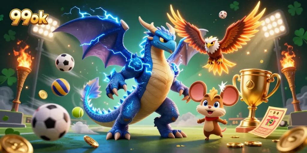 Experience the thrilling action of 99ok with dynamic sports elements and vibrant characters.