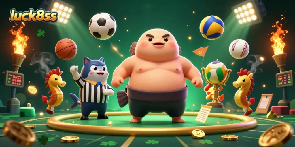 Join the excitement at luck8ss with vibrant 3D action featuring a charming fugu navigating a thrilling underwater sports betting scene.