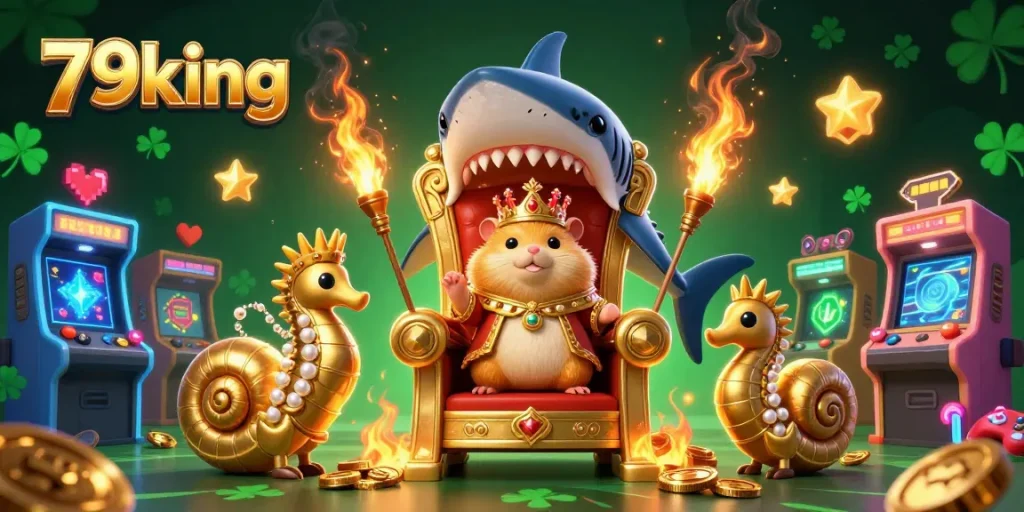 Engage in thrilling gameplay with 79king as a golden hamster king commands the casino kingdom.