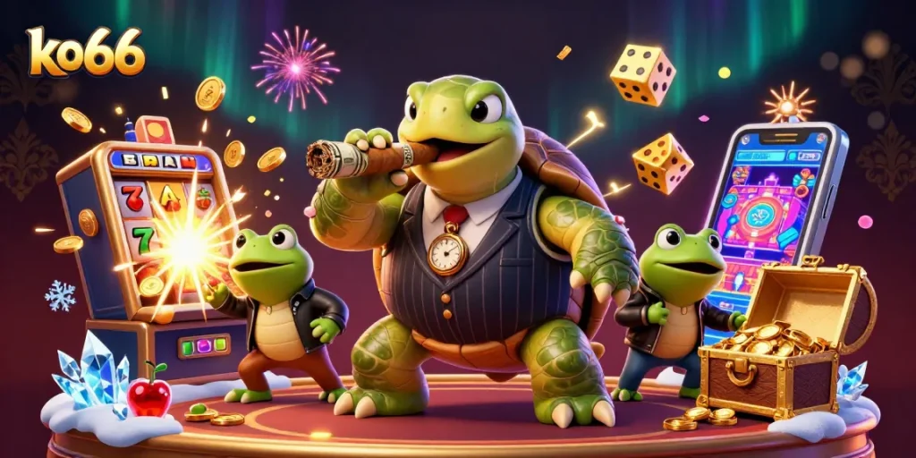 Experience unforgettable gaming excitement at ko66 with a vibrant casino scene and dynamic characters.