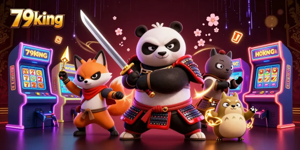 Engage in thrilling gaming adventures at 79king with samurai panda, ninja fox, and fantasy elements.